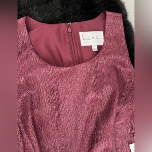 Brand new “Nicolle Miller New York” crewneck A-Line dress in Burgundy size 14.
